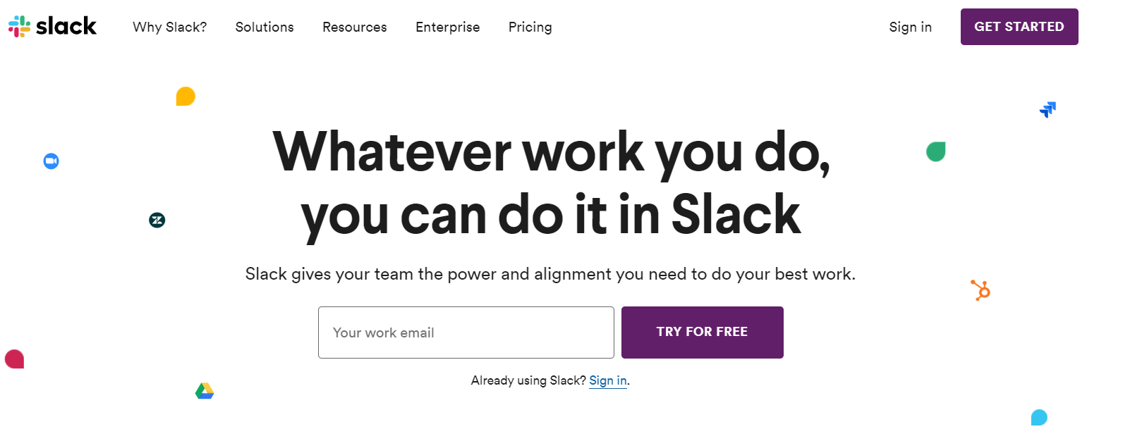 Slack网站在桌面上的行动呼吁